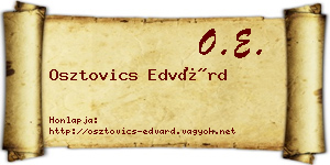 Osztovics Edvárd névjegykártya